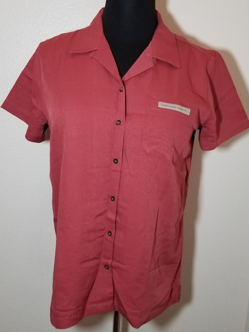 Overseas Adventure Travel Womens Large Rust Short Sleeve Shirt Safari NWOT